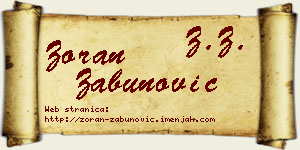Zoran Zabunović vizit kartica
